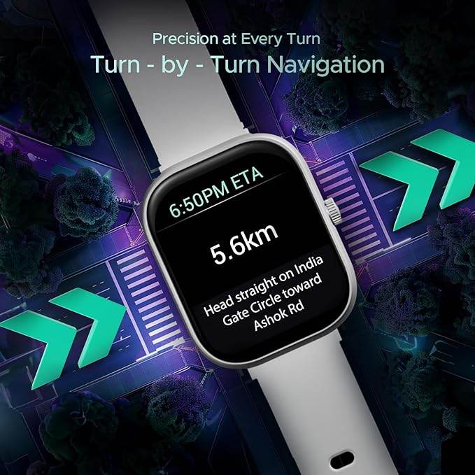 Boat Wave Sigma 3 w/Turn-by-Turn Navigation, 2.01" (5.1 cm) HD Display, Emergency SOS Smart Watch for Men & Women(Cool Grey) - Rajputtrade