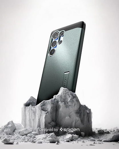 Spigen Tough Armor (AI) MagFit for Samsung Galaxy S25 Ultra Case, Galaxy S25 Ultra Back Cover (2025) - TPU+Poly Carbonate｜Abyss Green