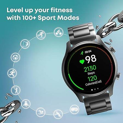 Fastrack Astor FR2 Pro Smart Watch, 1.43” AMOLED Display, 466 * 466 Pixel Resolution, IP68 (Gun) - Rajputtrade
