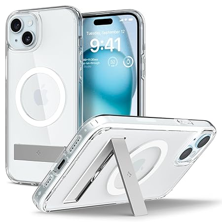 Spigen Ultra Hybrid S MagFit Back Cover Case Compatible with iPhone 15 Plus (TPU + Poly Carbonate | Crystal Clear)