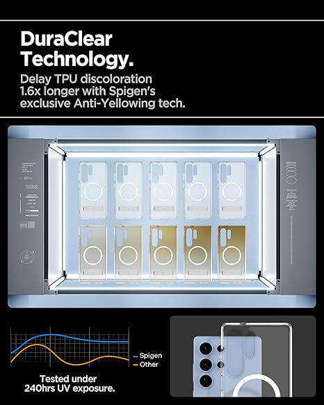 Spigen Ultra Hybrid S MagFit for Samsung Galaxy S25 Ultra Case, Transparent Galaxy S25 Ultra Back Cover - TPU+PC｜Clear White