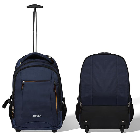 NOVEX Pacific 35 Litre Water Resistant Laptop Trolley Bags for Travel with 3 Compartments 15.6" Roller Case for Office Travel Bag for Men & Women | 2 Wheels Trolley Backpack Laptop - Rajputtrade