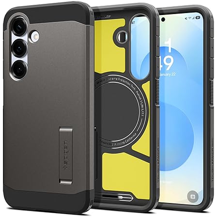 Spigen Tough Armor (AI) MagFit for Samsung Galaxy S25 Case, Galaxy S25 Back Cover - Gunmetal