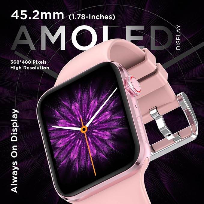 Fire-Boltt Visionary 1.78" AMOLED Bluetooth Calling Smartwatch with 368 * 448 Pixel Resolution, TWS Connection (Pink) - Rajputtrade