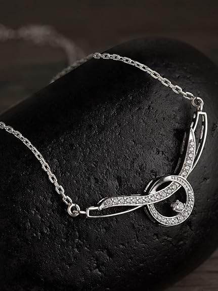 925 Sterling Silver Evie Pendant Earring Chain Jewellery Set | Platinum Plated, Swiss Zirconia | Gift for Women & Girls - Rajputtrade