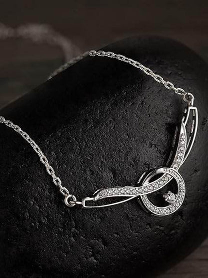 925 Sterling Silver Evie Pendant Earring Chain Jewellery Set | Platinum Plated, Swiss Zirconia | Gift for Women & Girls - Rajputtrade