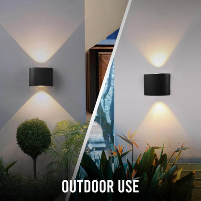 2W Waterproof Led Wall Light for Home Decoration – Up Down 2-Way LED Wall Lamp | IP65 Outdoor Fancy Wall Lights for Balcony,Gate,Elevation,Garden,Patio | Decorative Wall Mount Light - Rajputtrade
