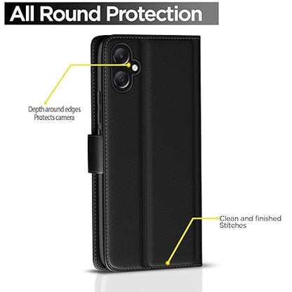 Samsung Galaxy A05 / M05 / F05 | Flip Cover Leather Finish (Flip Black)