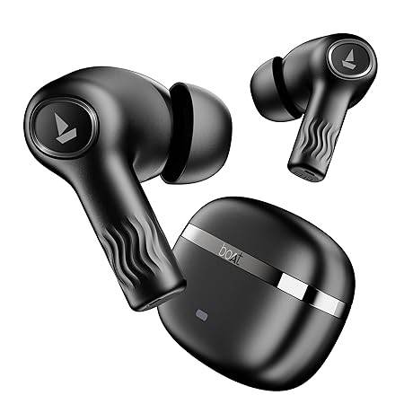 boAt Nirvana Ion, 120HRS Battery, Crystal Bionic Sound w/Dual EQ Modes, 4Mics ENx, App Support, Low Latency, IPX4, v.5.2 Bluetooth Earbuds, TWS Ear Buds Wireless Earphones with mic (Charcoal Black) - Rajputtrade