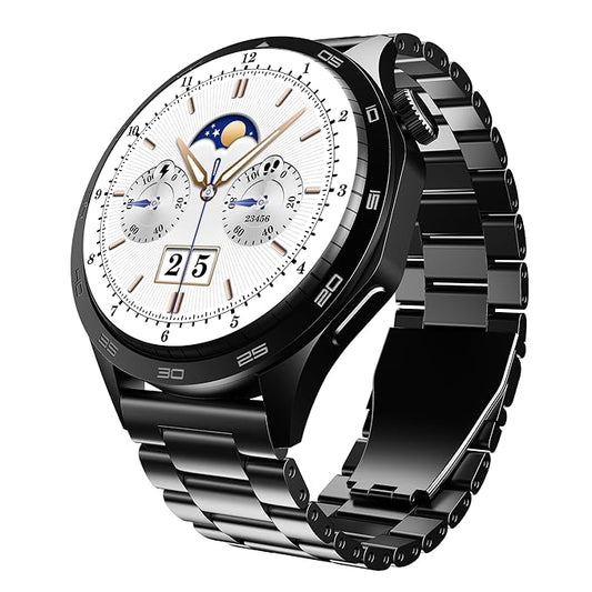 boAt Enigma Radiant Men's Luxury Watch w/Functional Crown, Upto 6 Days Battery, 1.43"(3.63 cm) AMOLED Display Smart Watch (Metal Black)