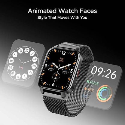 boAt Wave Call 2 Plus Smart Watch w/Bilingual Support (Hindi/English), 1.96”(4.97 cm) HD Display (Metal Black) - Rajputtrade