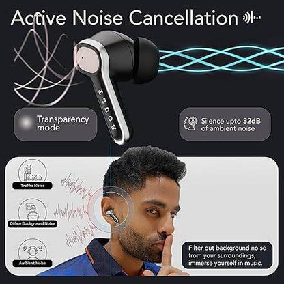 Boult Audio Z40 Ultra Truly Wireless in Ear Earbuds with 32dB Active Noise Cancellation, 100H Playtime (Black) - Rajputtrade