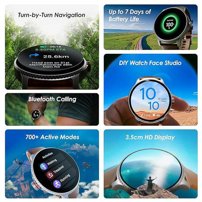 boAt Lunar Discovery w/ 1.39" (3.5 cm) HD Display, Smart Watch for Men & Women (Brown) - Rajputtrade