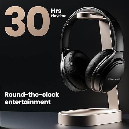 Boult Audio Anchor Bluetooth Wireless Over Ear Headphones with Mic, Active Noise Cancellation, 30H Playtime (Black) - Rajputtrade