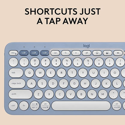 Logitech Pebble 2 Combo, Wireless Keyboard and Mouse, Quiet and Portable, Customisable, Logi Bolt, Bluetooth, Easy-Switch for Windows, macOS, iPadOS, Chrome - Tonal Blue - Rajputtrade