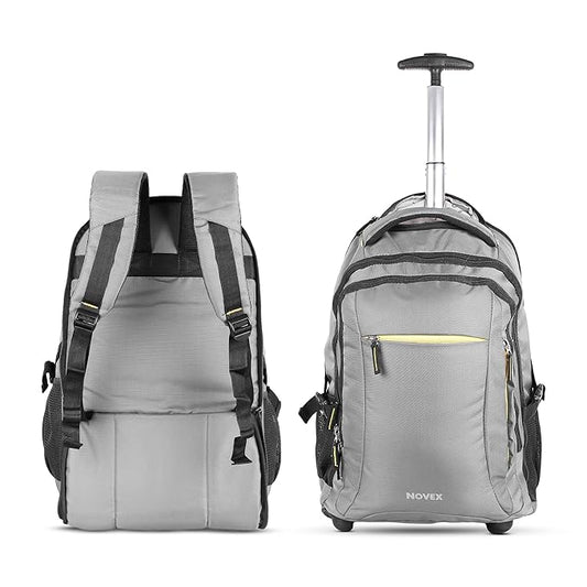NOVEX Pacific 35 Litre Water Resistant Laptop Trolley Bags for Travel with 3 Compartments 15.6" Roller Case for Office Travel Bag for Men & Women | 2 Wheels Trolley Backpack Laptop - Rajputtrade