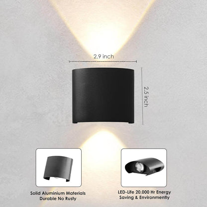 2W Waterproof Led Wall Light for Home Decoration – Up Down 2-Way LED Wall Lamp | IP65 Outdoor Fancy Wall Lights for Balcony,Gate,Elevation,Garden,Patio | Decorative Wall Mount Light - Rajputtrade