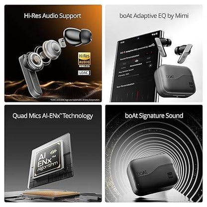 boAt Airdopes 800 HiDef, Hi-Res Audio LDAC, 4Mic ENx, App Support, ASAP Charge, IPX5, Low Latency, Dual Pairing, BTv5.3, Bluetooth TWS in Ear Earbuds Wireless Earphones (Graphite Grey) - Rajputtrade