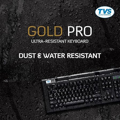 TVS ELECTRONICS Gold Pro Mechanical Keyboard, Dust & Water Resistant with 80 Million Keystrokes (60% More Life), Fitted with Mechanical Switches for Long Life, USB - Rajputtrade
