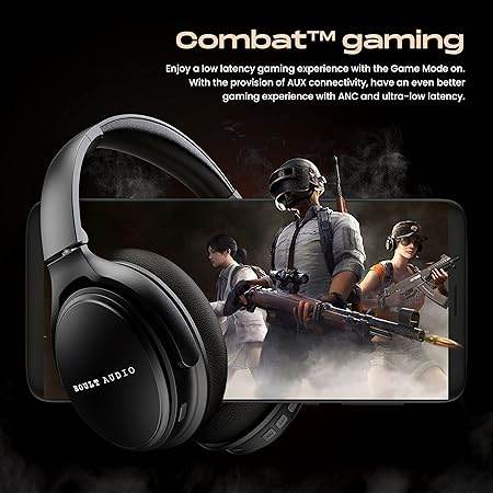 Boult Audio Anchor Bluetooth Wireless Over Ear Headphones with Mic, Active Noise Cancellation, 30H Playtime (Black) - Rajputtrade