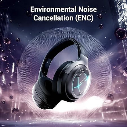 ZEBRONICS Envy 2, Wireless Over Ear Headphone, ENC, Upto 65* Hours Playback - Rajputtrade