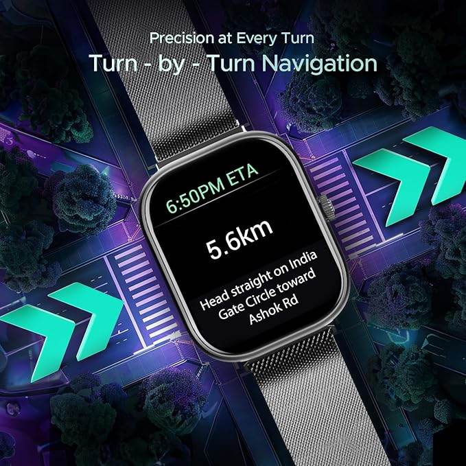 Boat Wave Sigma 3 w/Turn-by-Turn Navigation, 2.01" (5.1 cm) HD Display, Smart Watch for Men & Women(Metal Grey) - Rajputtrade