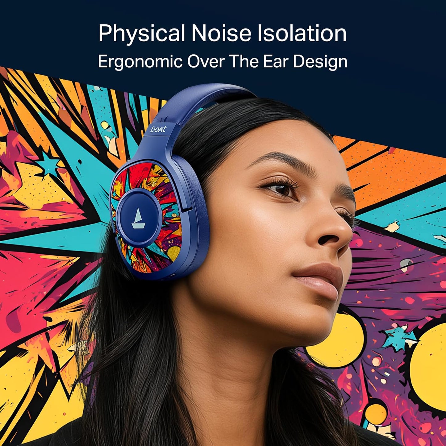 boAt 2025 Launch Rockerz Plus 550 in Ear Bluetooth Headphones, Customizable Earcups, 100Hrs Playback, 50mm Drivers, Dual Pair, Bluetooth Headphones (3 color options)