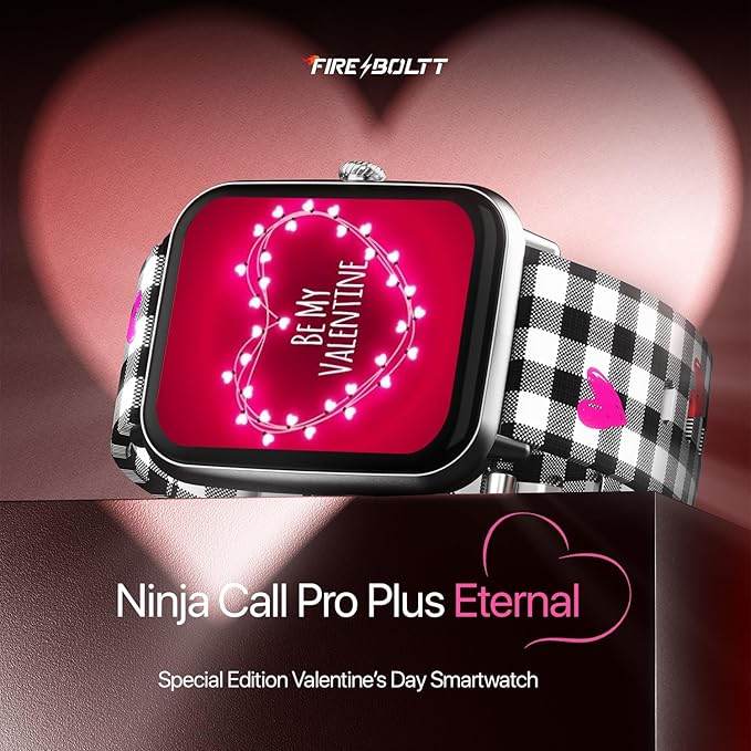 Fire-Boltt Ninja Call Pro Plus Checkmate Smart Watch 1.83 inch with Bluetooth Calling (Black Valentine) - Rajputtrade