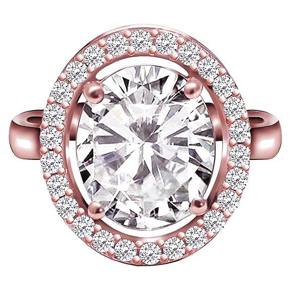 925 Silver Rose Gold Anushka Sharma Solitaire Ring, Adjustable | Gifts for Girlfriend - Rajputtrade