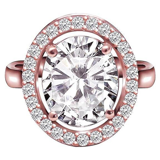 925 Silver Rose Gold Anushka Sharma Solitaire Ring, Adjustable | Gifts for Girlfriend - Rajputtrade
