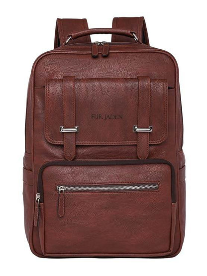 FUR JADEN Vegan Leather Stylish 15.6 Inch Laptop Backpack Travel Weekender Bag For Men Women - Rajputtrade