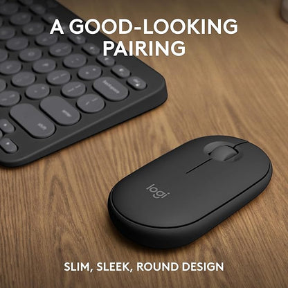 Logitech Pebble 2 Combo, Wireless Keyboard and Mouse, Quiet and Portable, Customisable, Logi Bolt, Bluetooth, Easy-Switch for Windows, macOS, iPadOS, Chrome - Tonal Graphite - Rajputtrade