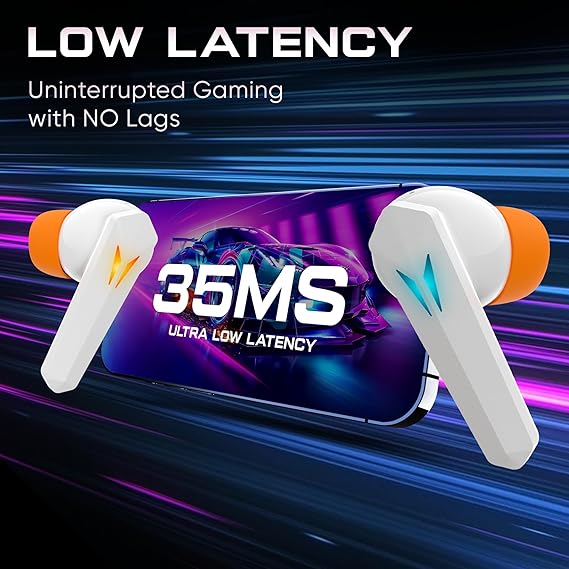 Mivi Commando X7 [Just Launched] Gaming in Ear Earbuds: 35ms Low Latency, 13mm Bass Drivers, 50Hrs Playtime, Type C (White) - Rajputtrade