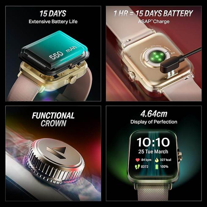 boAt New Launch Storm Infinity w/15 Days Extensive Battery fueled by Huge 550mAh Battery, 1.83”(4.65cm) -(Cherry Blossom) - Rajputtrade