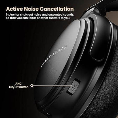 Boult Audio Anchor Bluetooth Wireless Over Ear Headphones with Mic, Active Noise Cancellation, 30H Playtime (Black) - Rajputtrade