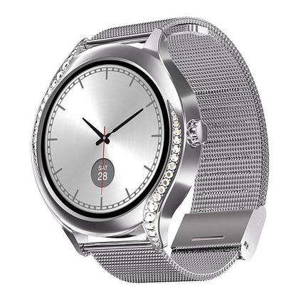 boAt Enigma Gem Women's Luxury Smart Watch w/ 1.19” (3.02cm) AMOLED Display (Metallic Silver) - Rajputtrade