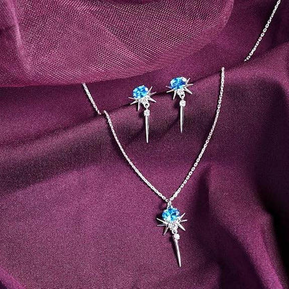 925 Sterling Silver Dolores Pendant Earring Chain Jewellery Set | Rhodium Plated, Swiss Zirconia | Gift for Women & Girls - Rajputtrade