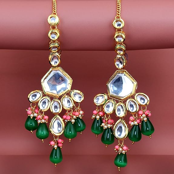 Jewellery 18K Gold Plated Multicolor with Monalisa Drop Bridal Set for Girls & Women - Rajputtrade