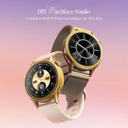 boAt Enigma Daze Women's Luxury Smart Watch w/ 1.3”(3.3cm) Luminous Display, HR & SpO2 (Metallic Gold) - Rajputtrade