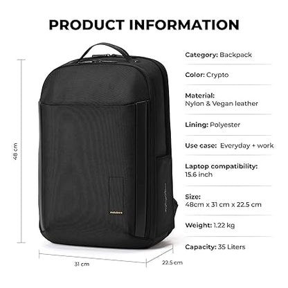 MOKOBARA The Autopilot Backpack Fits 15.6 Inch Laptop, 35L Capacity Premium Durable Nylon and Vegan Leather Blue Unisex Multipurpose Laptop Backpack | Ideal for Office, Travel, School (Headspace) - Rajputtrade