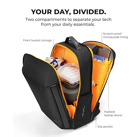 MOKOBARA The Autopilot Backpack Fits 15.6 Inch Laptop, 35L Capacity Premium Durable Nylon and Vegan Leather Blue Unisex Multipurpose Laptop Backpack | Ideal for Office, Travel, School (Headspace) - Rajputtrade