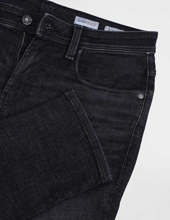U.S. Polo Assn. Denim Co. Men's Black Mid Rise Wash Button Cotton Slim Jeans - Rajputtrade