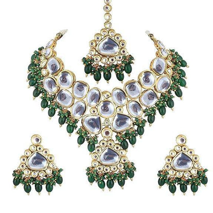 18K Gold-Plated Back Meenakari Uncut Kundan Choker Necklace Jewelry Set for Women & Girls - Rajputtrade