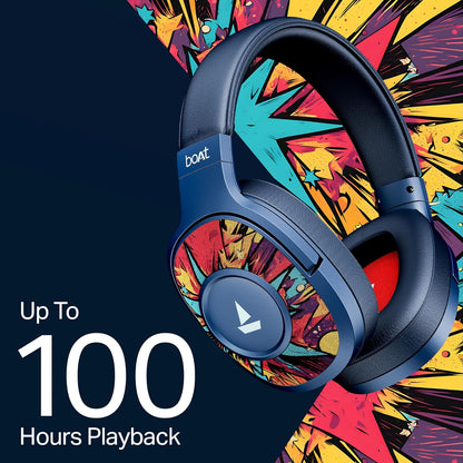boAt 2025 Launch Rockerz Plus 550 in Ear Bluetooth Headphones, Customizable Earcups, 100Hrs Playback, 50mm Drivers, Dual Pair, Bluetooth Headphones (3 color options)