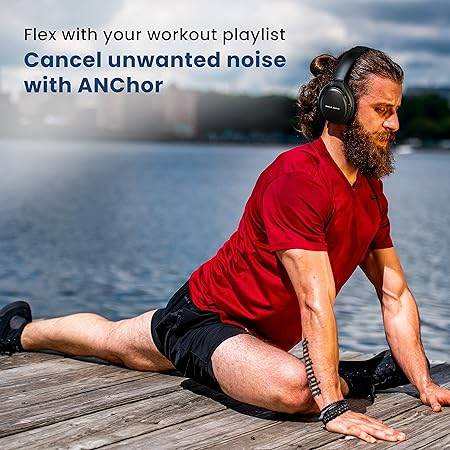 Boult Audio Anchor Bluetooth Wireless Over Ear Headphones with Mic, Active Noise Cancellation, 30H Playtime (Black) - Rajputtrade