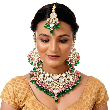 Jewellery 18K Gold Plated Multicolor with Monalisa Drop Bridal Set for Girls & Women - Rajputtrade