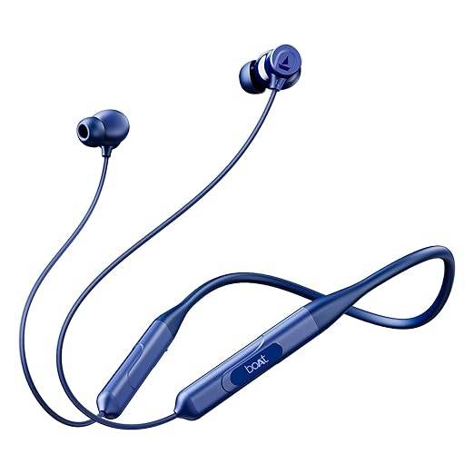 boAt Rockerz 255 ANC, 100h Battery ,Spatial Audio, ANC(~32dB) Neckbands (Marine Blue) - Rajputtrade