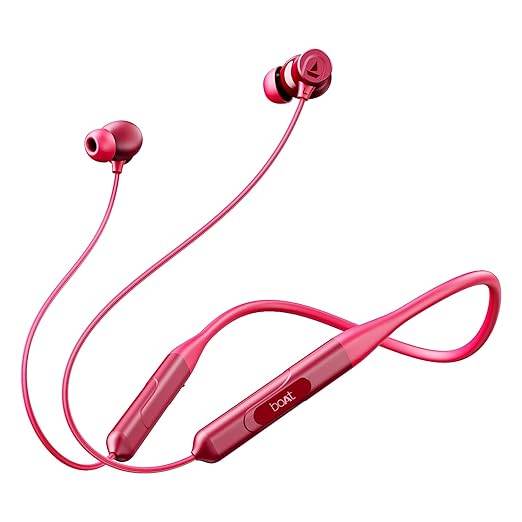 boAt Rockerz 255 ANC, 100Hrs Battery ,Spatial Audio, Active Noise Cancellation(~32dB) Neckbands (Magenta Pop) - Rajputtrade