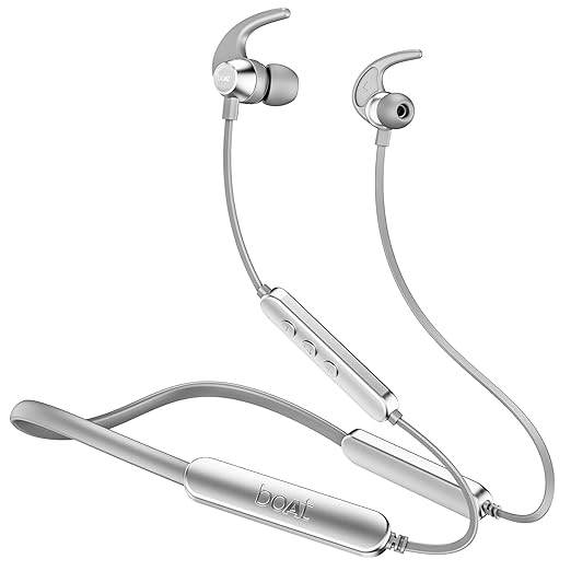 boAt Rockerz 255 Pro+, 60HRS Battery Ear Bluetooth Neckband,(Moon White) - Rajputtrade