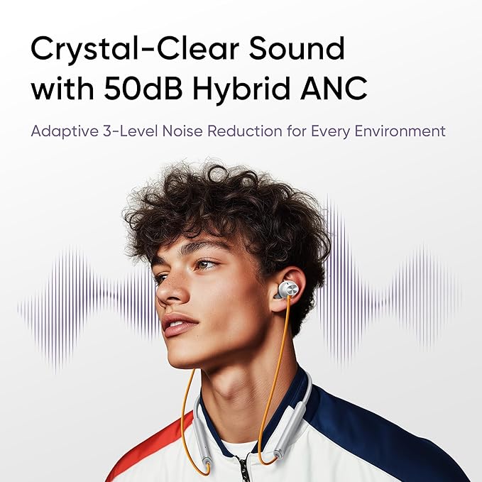 realme Buds Wireless 5 ANC in Ear Neckband (Twilight Purple) - Rajputtrade
